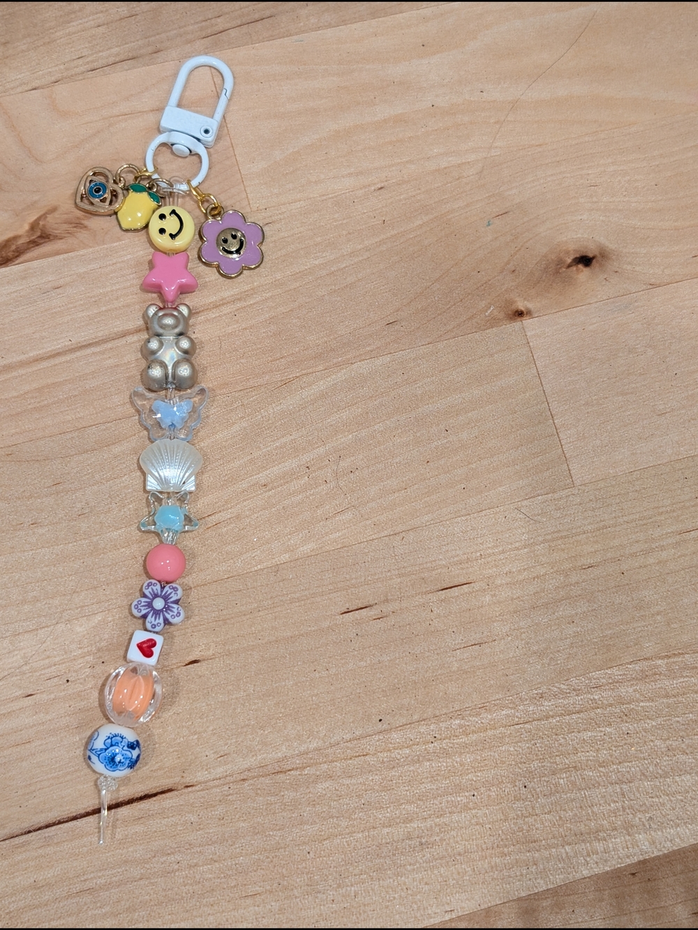 Beaded Charm Keychain - Pastel Multi-Color